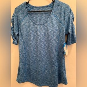 Brand New Womens Columbia Outerspaced II Tee size large bright blue scoop neck
